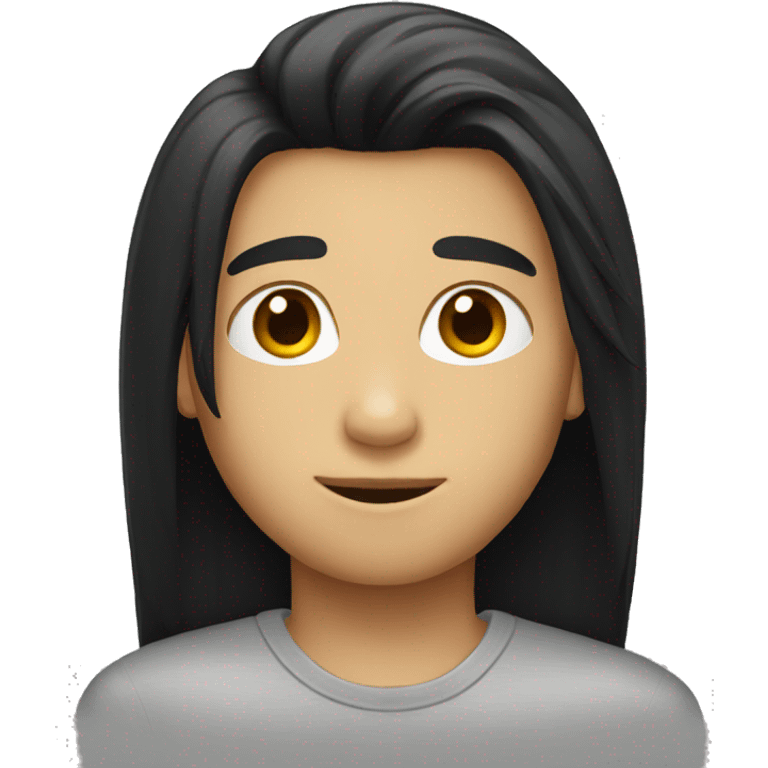 boy with long black straight hair emoji