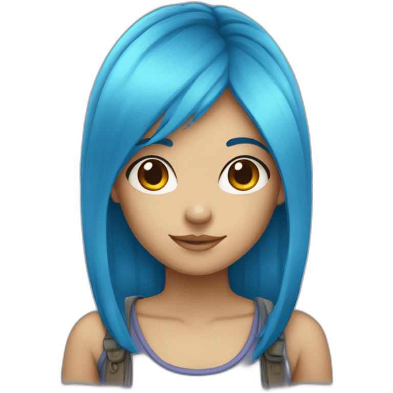 blue haired girl emoji