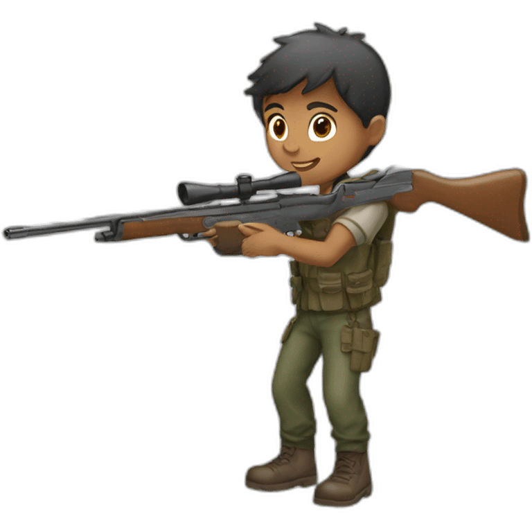 boy aiming with rifle emoji