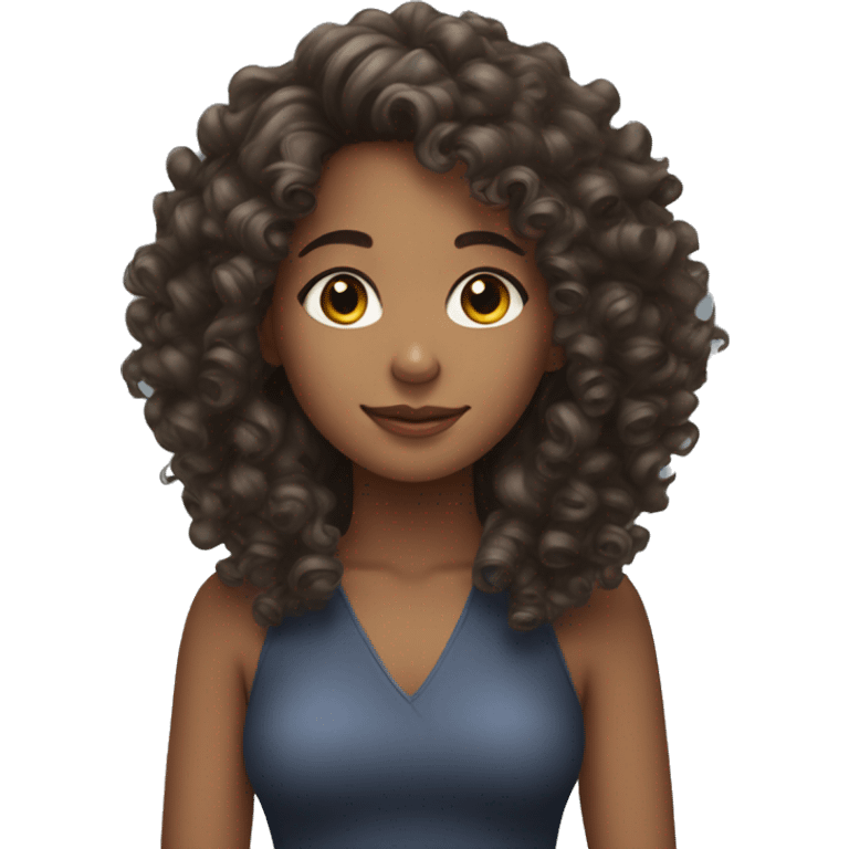 Beautiful girl with curly hair emoji