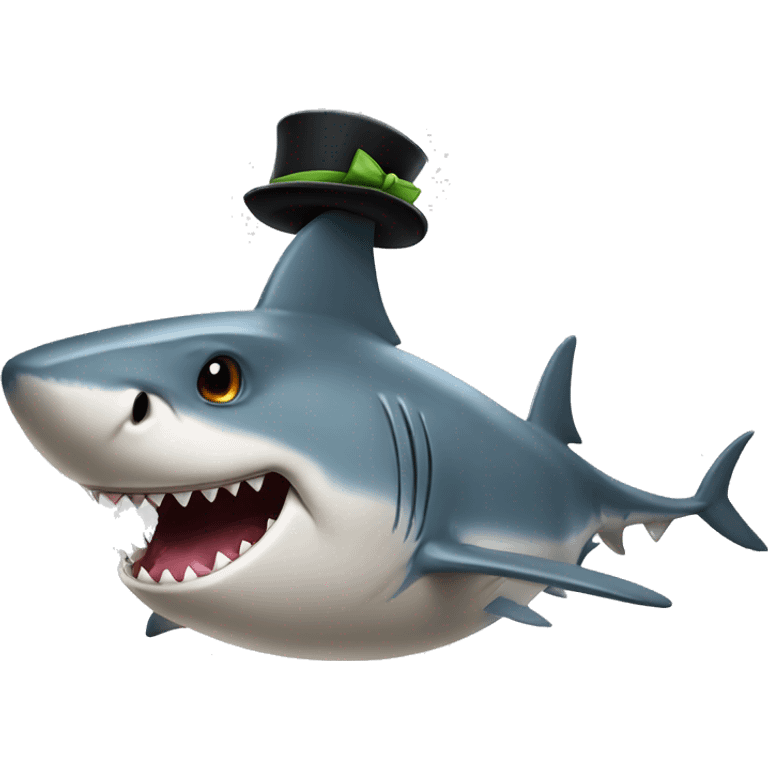 shark with tophat  emoji