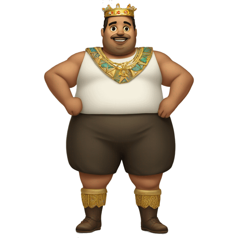 Fat short king Hispanic (make the emoji have legs included) emoji