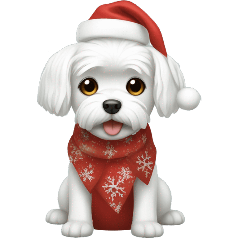 Maltese dog giving a Christmas vibe emoji