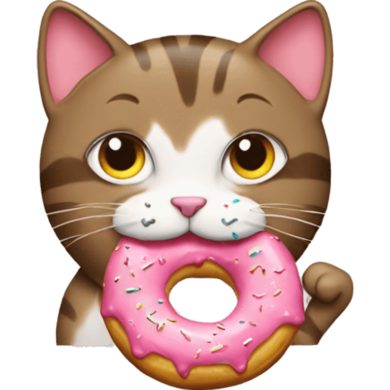 cat eating donut emoji