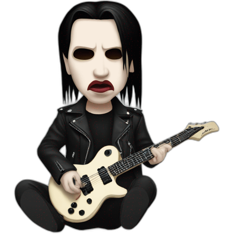 Marilyn manson with rock guitar emoji