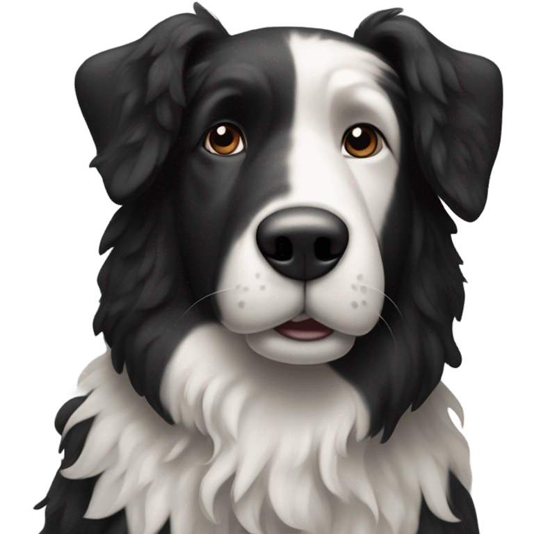 black and white sheep dog emoji