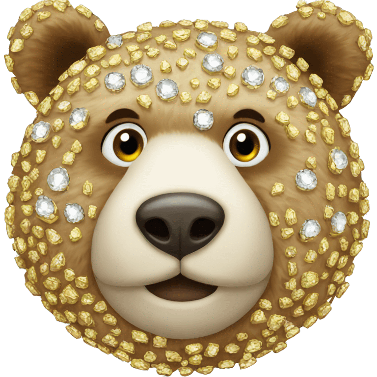 Good bear head covered in diamonds  emoji