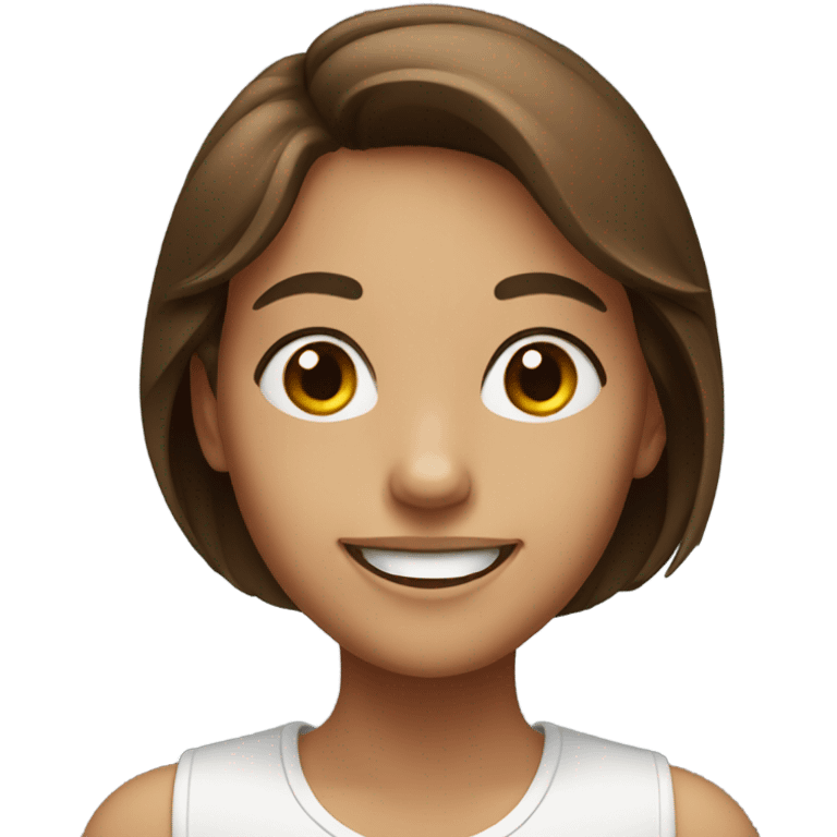 smiling girl with brown hair emoji