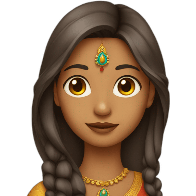 Indian-girl-with-long-hair-and-long-face-wearing-earings emoji