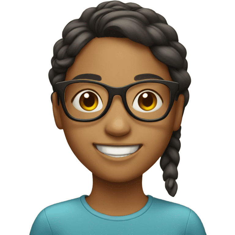 smiling girl with glasses emoji