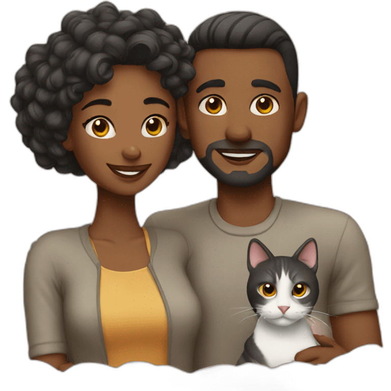 Couple with cat emoji