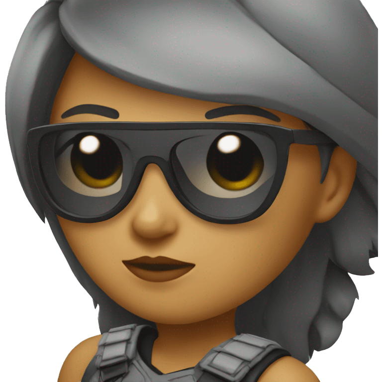 Girl warrior with dark sunglasses emoji