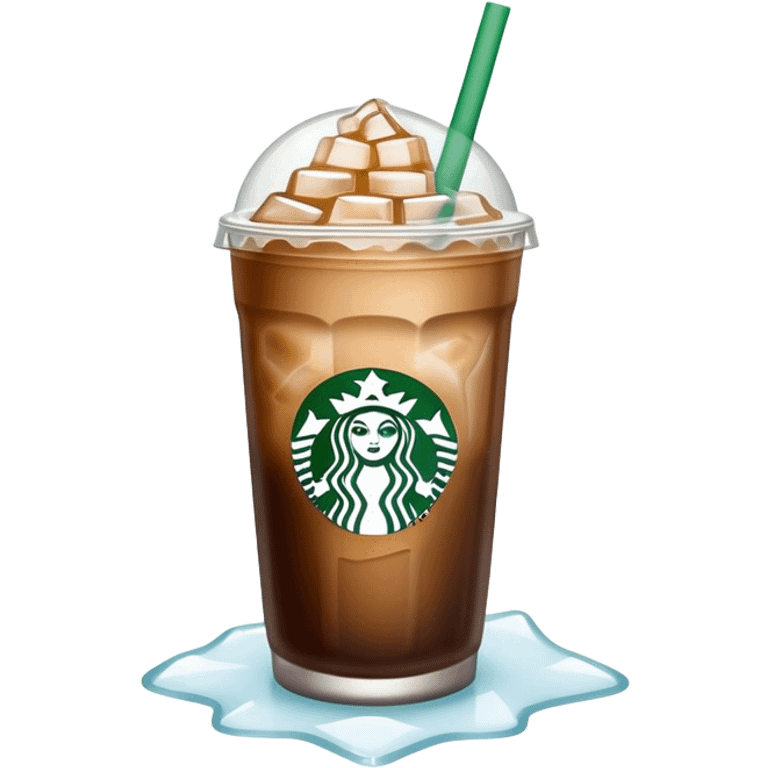 Starbuck ice coffee with ice cubes emoji