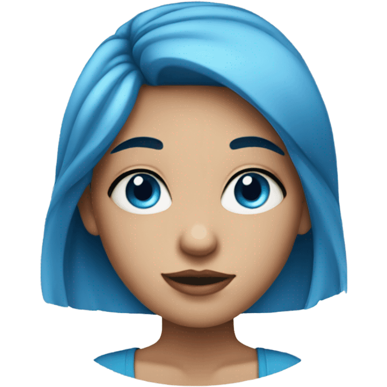 teenage girl with blue eyes and blue hair emoji