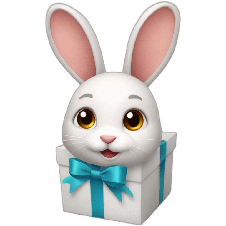 rabbit from gift box emoji