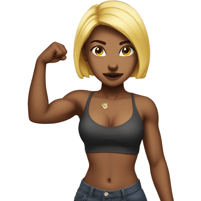 girl baddie flexing emoji