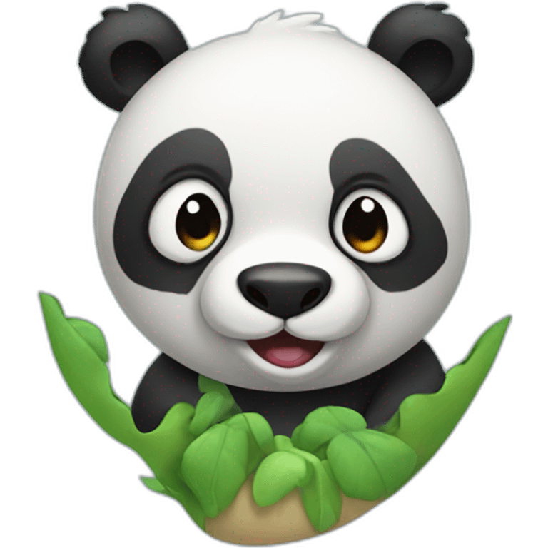 A panda bear mixed with a dino emoji