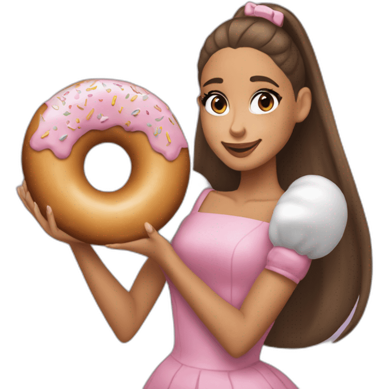 ariana grande holding a donut emoji