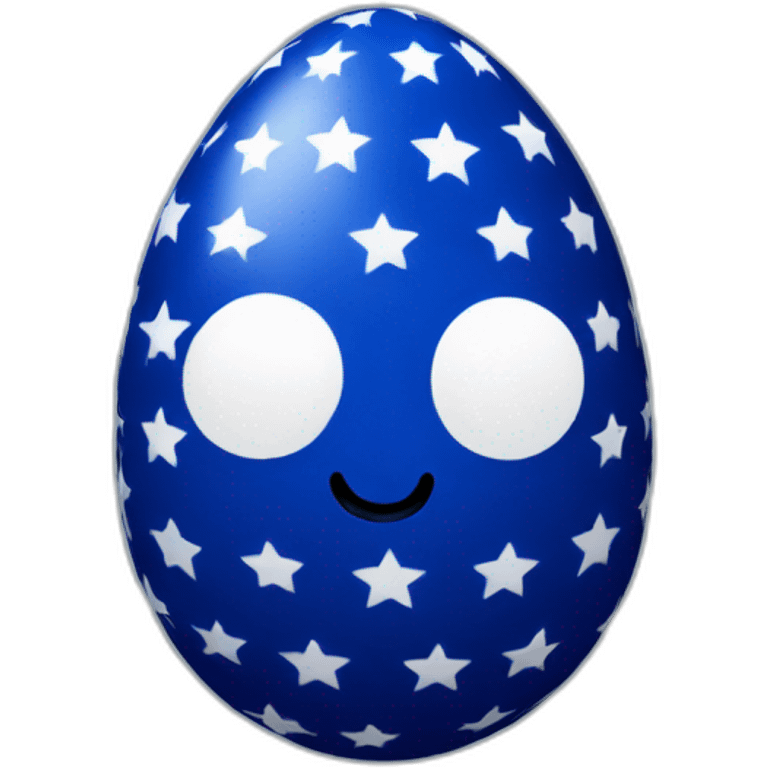 dark blue egg covered with white stars emoji