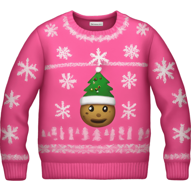 Pink ugly christmas sweater emoji