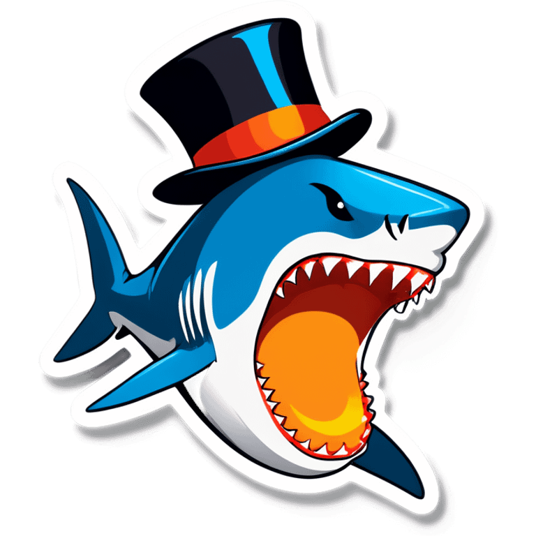 Shark with a top hat emoji