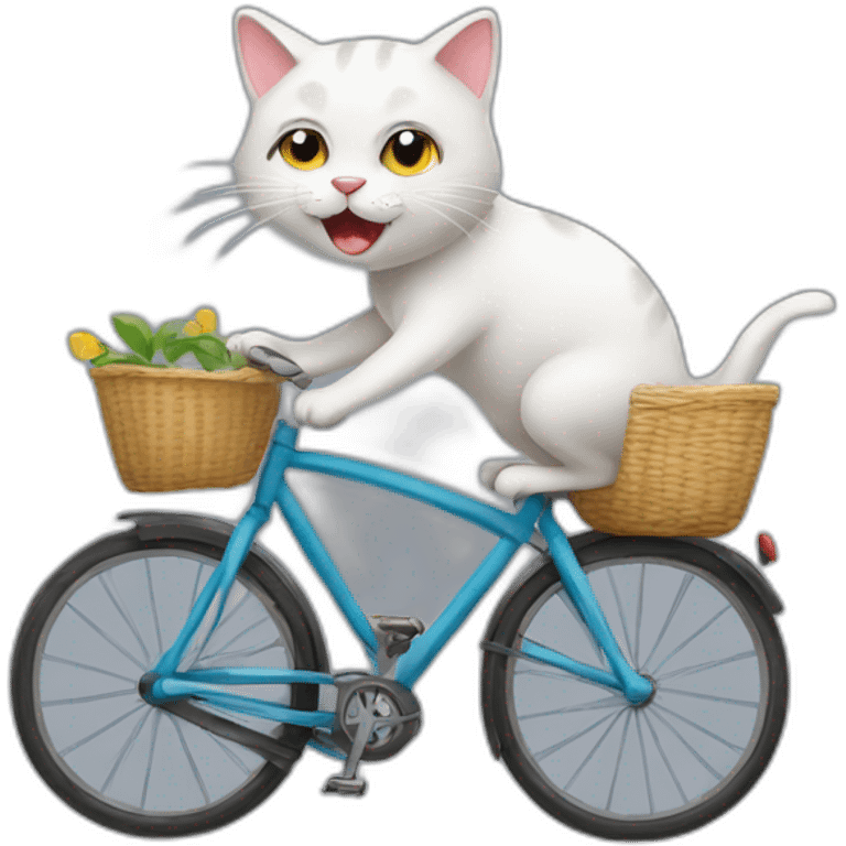 Cat riding bicycle emoji