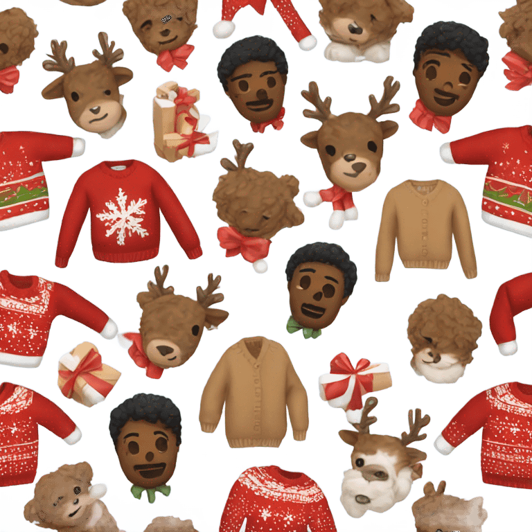 A cute and cozy sweater Christmas  emoji