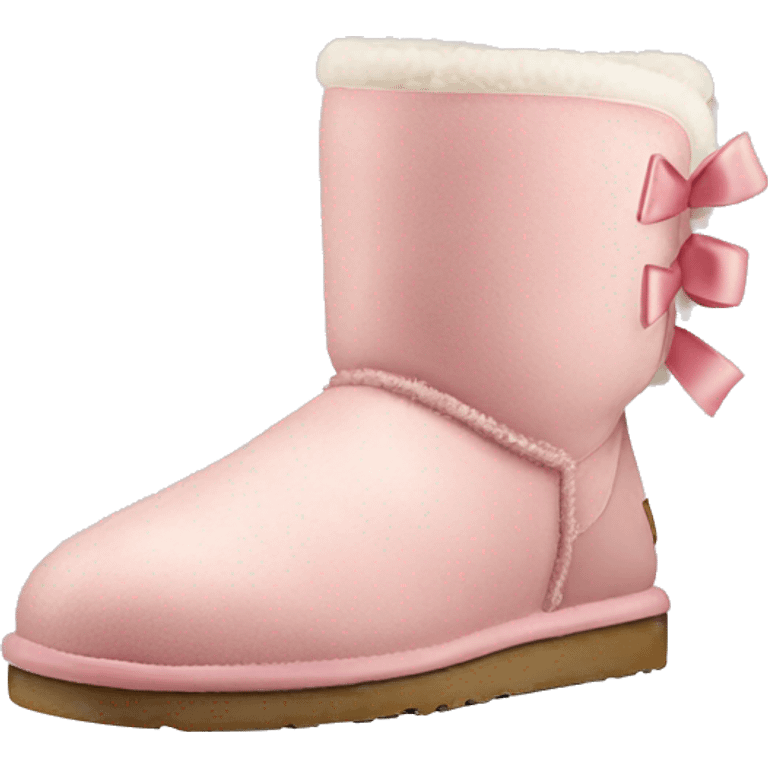 Light pink UGG boots with bow emoji