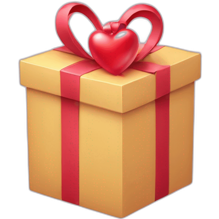 Open gift box with heart balloon emoji