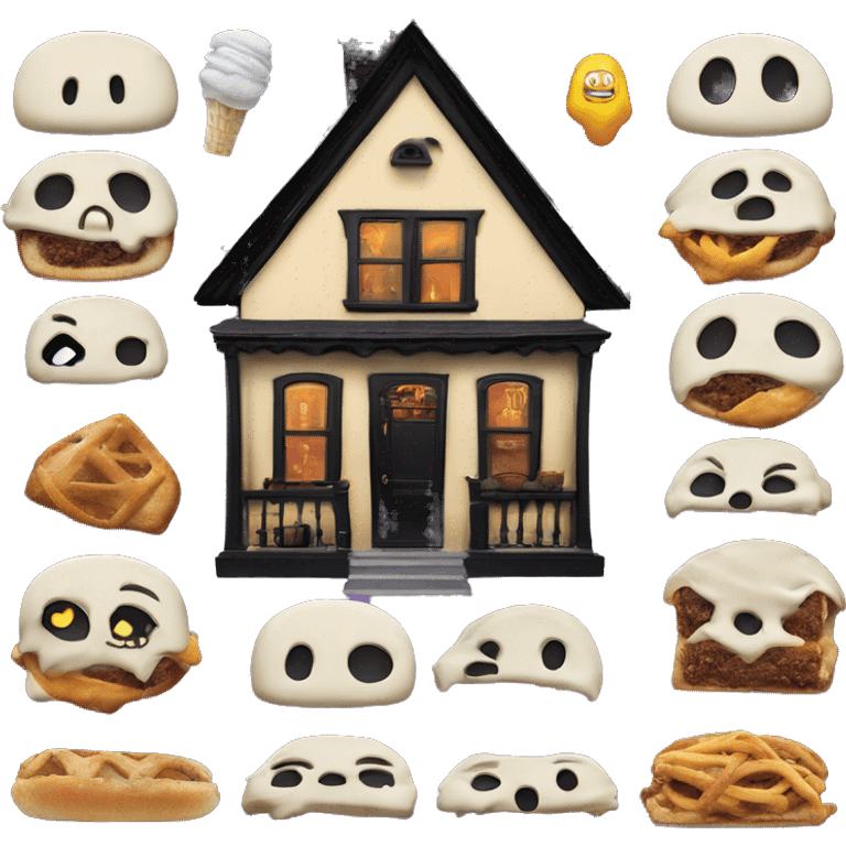 Realized Wednesday Addams haunted dream house on food truck  emoji