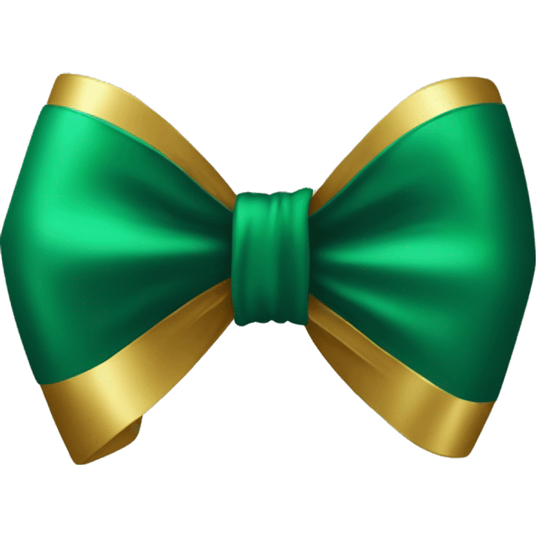 Emerald green and gold bow emoji