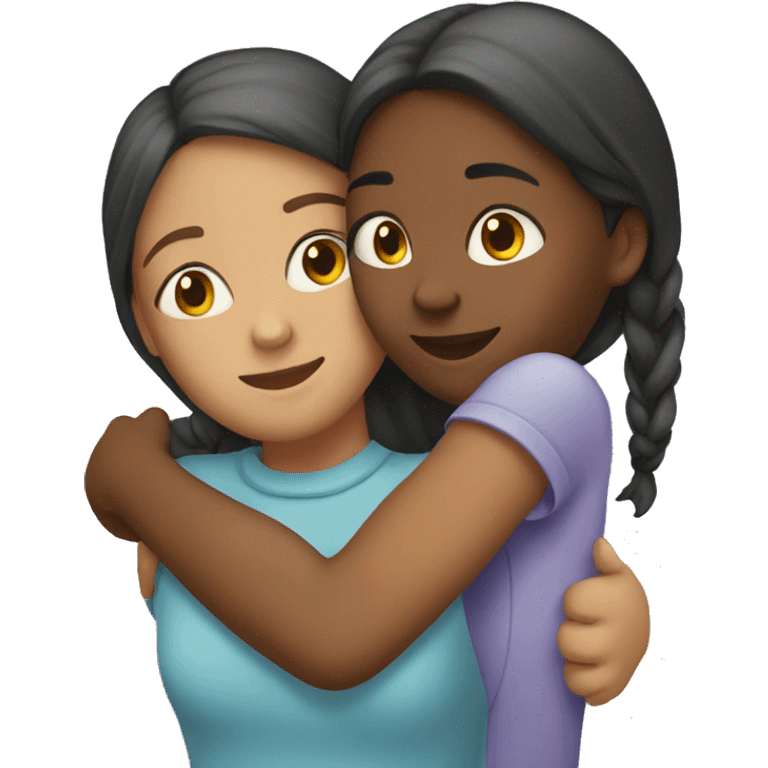 two girls hugging emoji