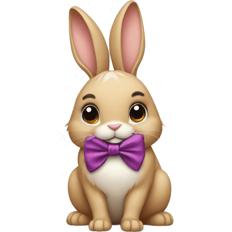 rabbit with bow emoji