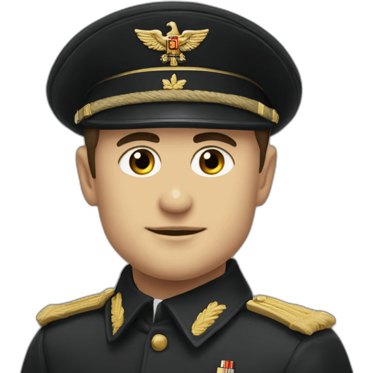 Vladimir Zelenskiy in black german military ww2 uniform emoji