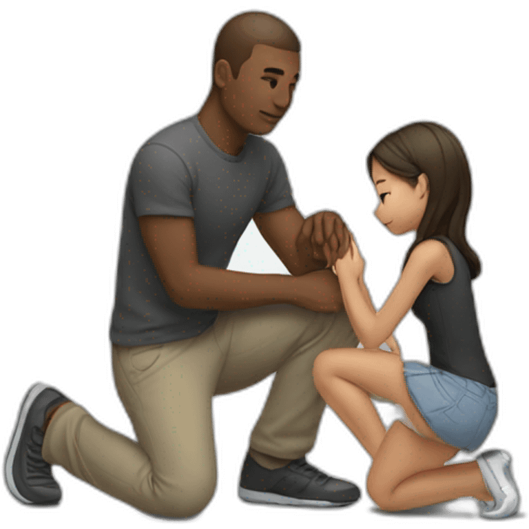 Girl kneeling in front of man emoji