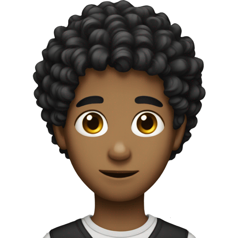 boy with black curly hair  emoji