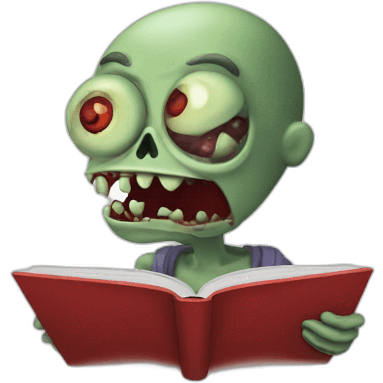 Zombie reading a red book emoji