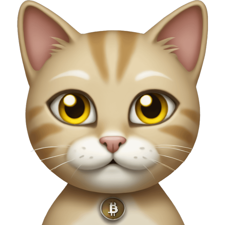 Cat with playng crypto trading  emoji