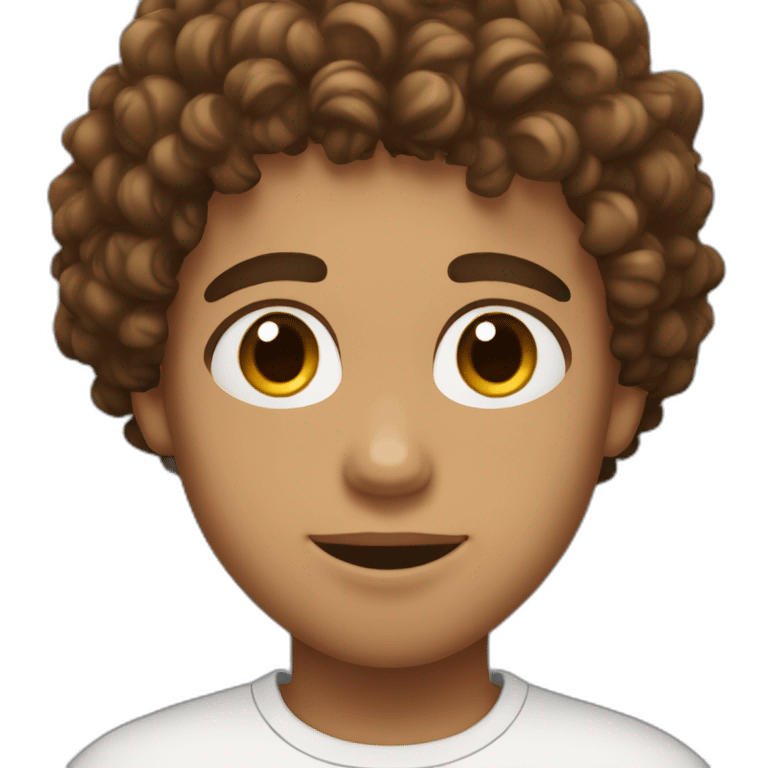 Lightskin boy with curly brown hair on the to of his head emoji