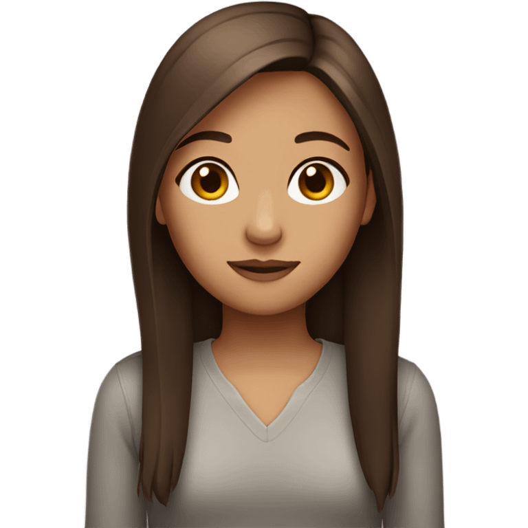 Girl with straight brown hair emoji