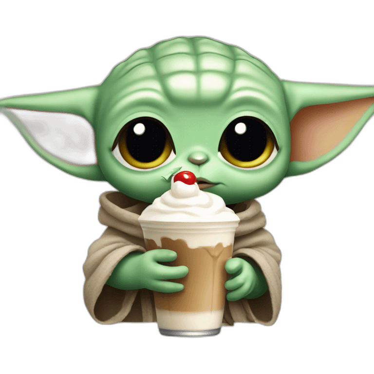 baby yoda drinking a milkshake emoji