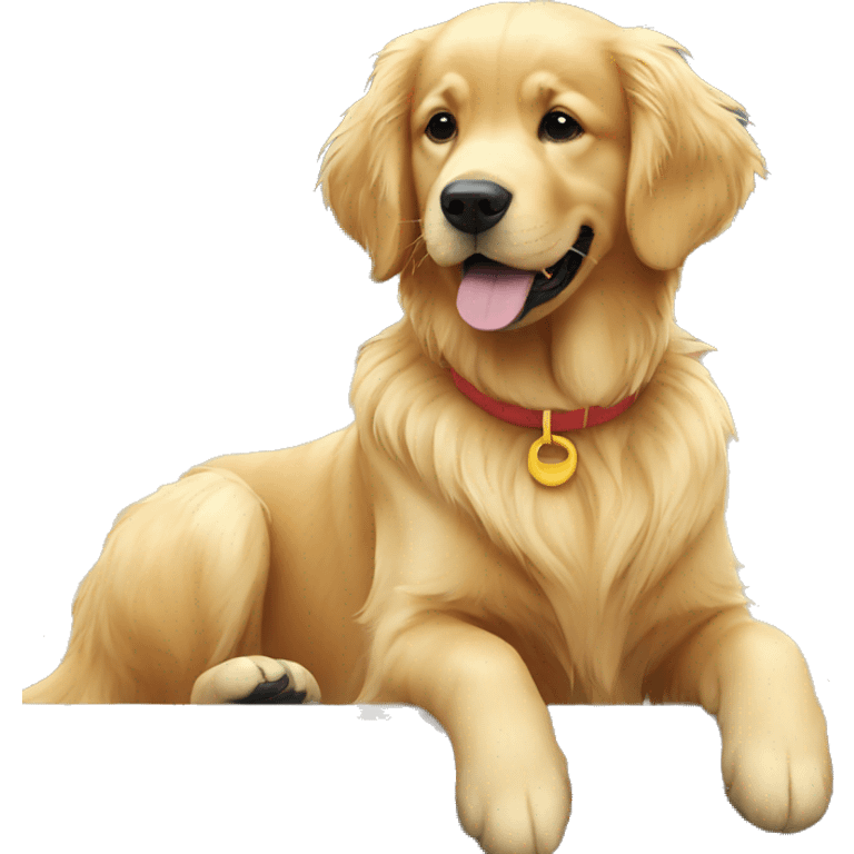 golden retriever on the playground emoji