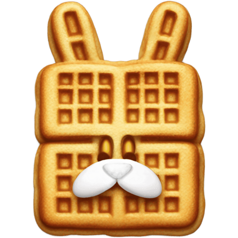 Waffles with rabbit shape emoji