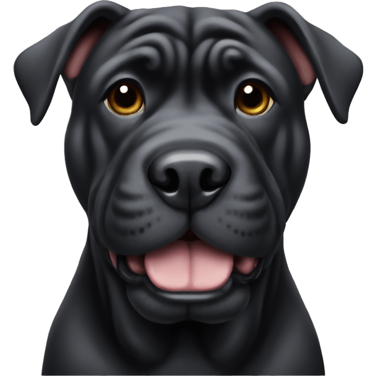 Black Sharpei Dog emoji