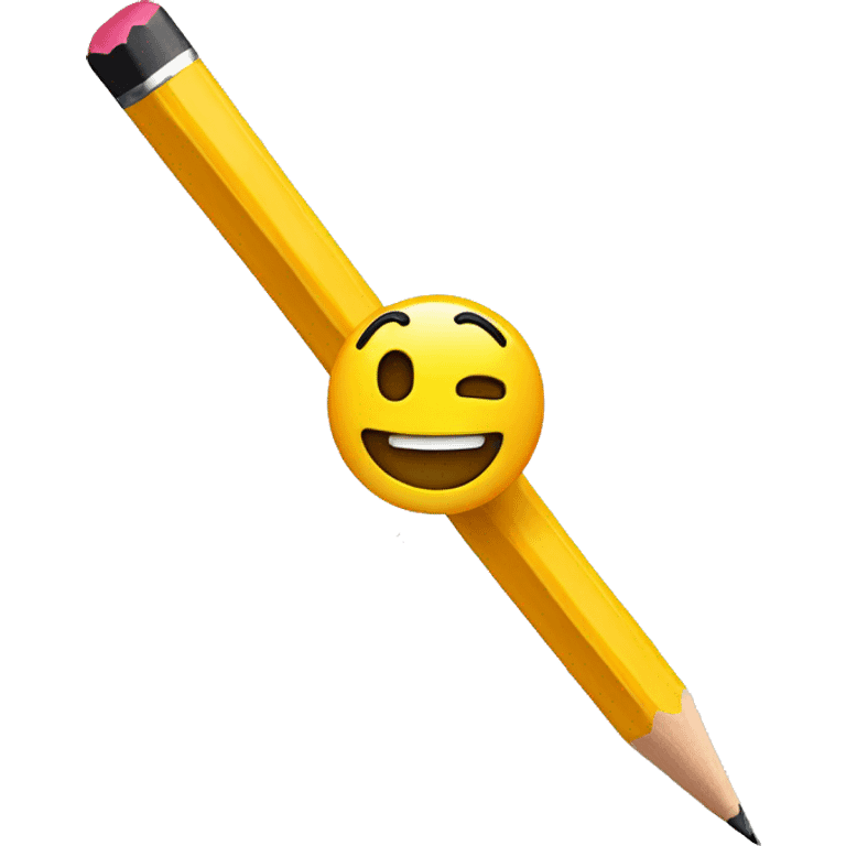 Pencil with a smiley face emoji