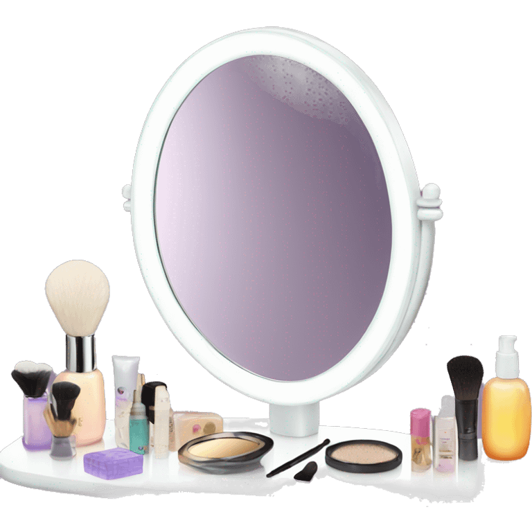 Vanity mirror with products  emoji