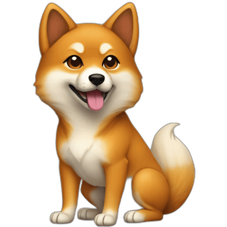 Renard sur un Shiba inu emoji