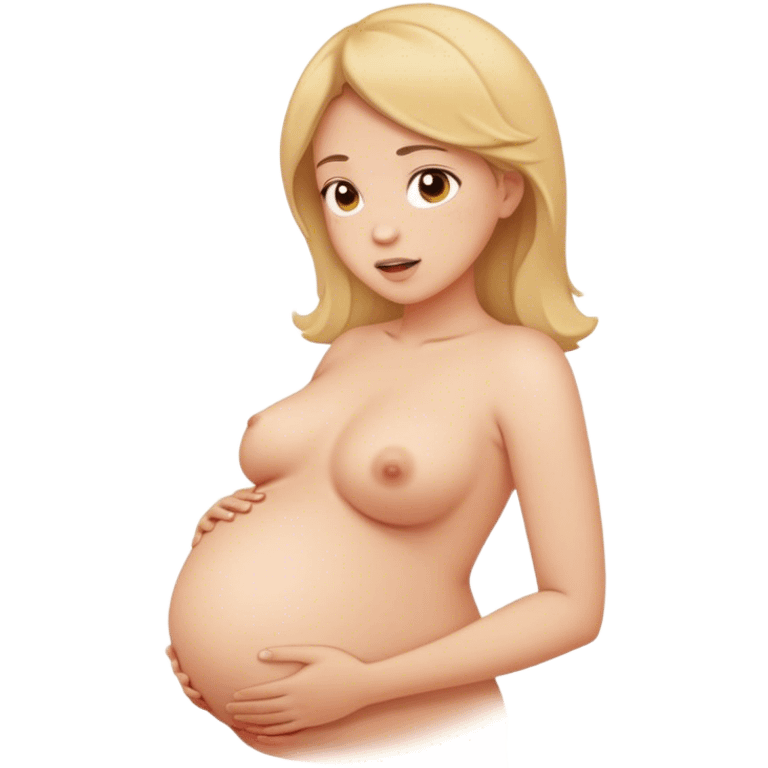 Pregnant woman falling  emoji