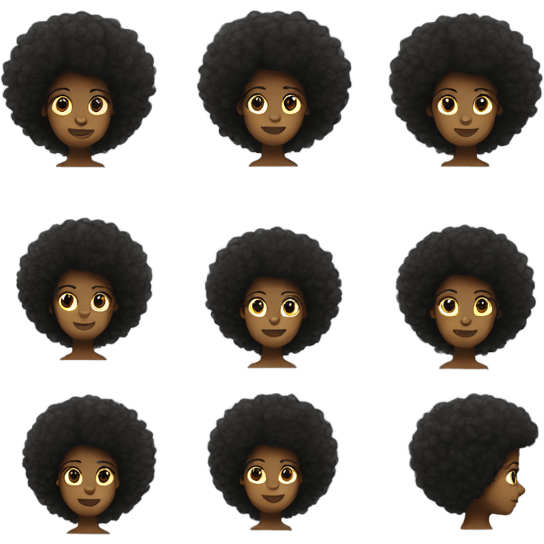 À black women of 18 years with a big Afro emoji