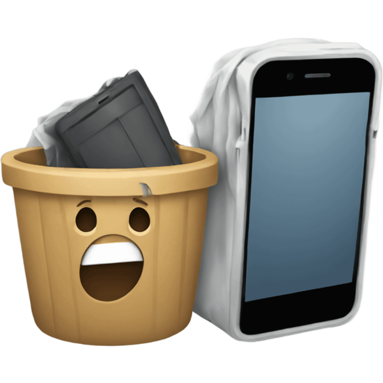 Phone trash emoji